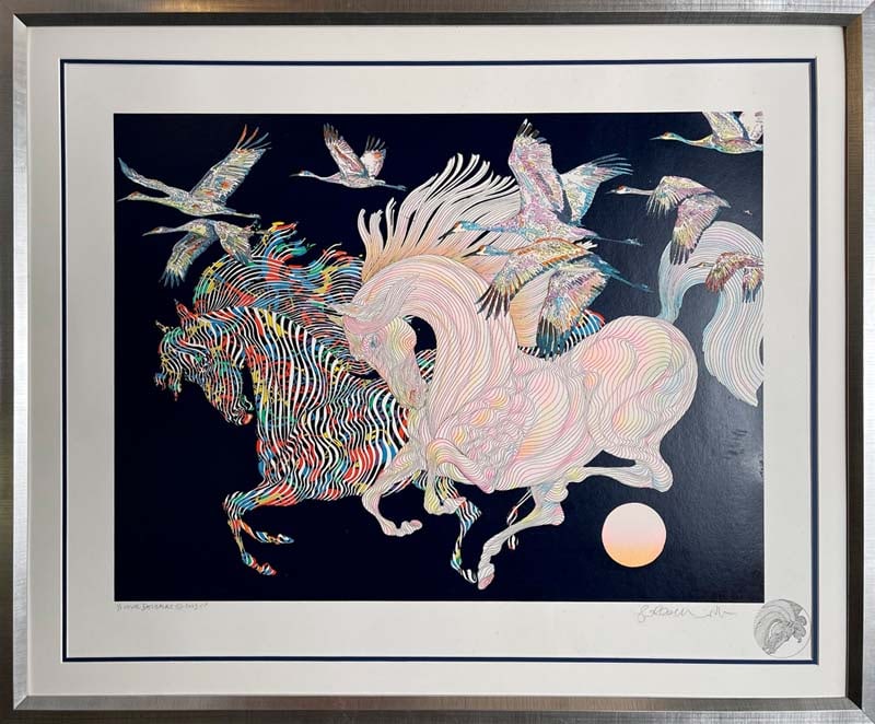 Guillaume Azoulay Limited Edition on paper Colored Etching with hand applied leaf (1 of 1)