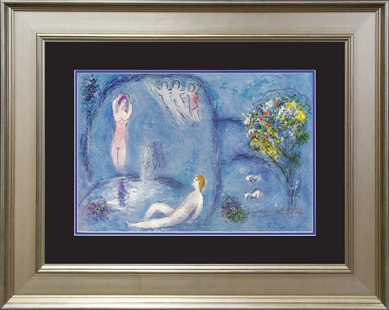 Marc Chagall Lithograph Hand signed: Marc Chagall Hand Signed Lithograph. This lithograph is hand signed by the artist. Custom framed. Includes certificate of authenticity. Approx 26x28 inches. Mourlot Press.