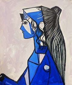 Oil on canvas in the style of Pablo Picasso