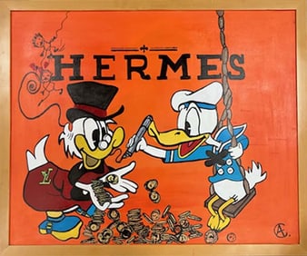 Daffy n' Trouble Original on canvas by Art Chorny