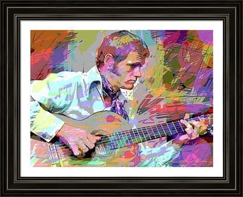 Jerry Reed Original mixed media on canvas by David Lloyd Glover