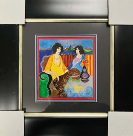 Tarkay original mixed media on wood.