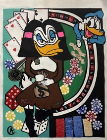 Art Chorny. Duck on the Run. Original Painting. 29x23 inches.