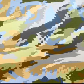 Andy Warhol Camouflage Screenprint from 1987 Serigraph.