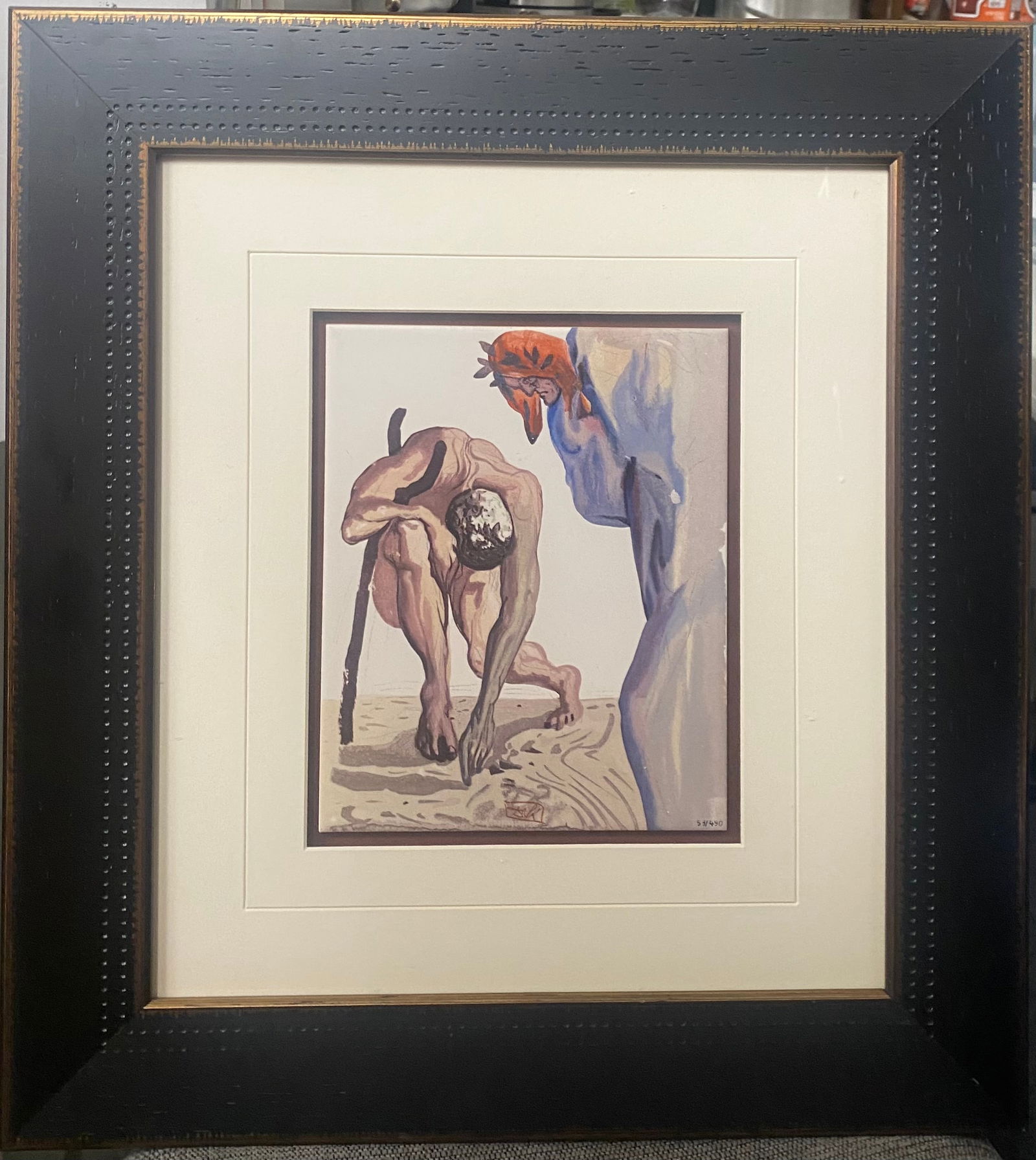 Salvador Dali  La Divine Comedie  Limited Edition Ceramic Tile in 15 colors 1951 Signed (1 of 1)