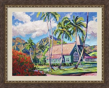 Kauai Church by David Glover Original mixed media on canvas by David Lloyd Glover