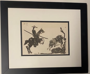 Pablo Picasso lithograph from his 1959 sketchibook. Printed in 1961