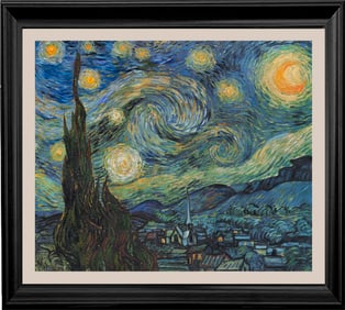 Vincent Van Gogh Starry Night Limited Edition on canvas Hand embellished on canvas after Van Gogh