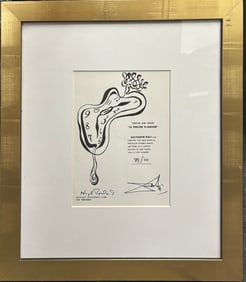 Salvador Dali Hand signed certificate.