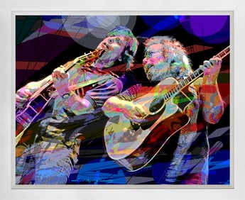 Grateful Dead Weir and Garcia Original Mixed media on canvas by David Lloyd Glover