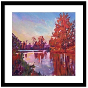 October quiet Original mixed media on canvas by David Lloyd Glover