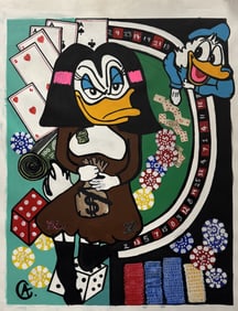 Art Chorny. Duck on the Run. Original Painting. 29x23 inches.