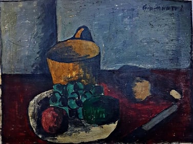 Old Painting Still life signed Giovanetti oil painting on board