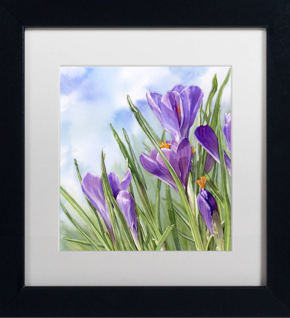 Donna Lesley #6 Crocus Limited-Edition ink on paper hand signed by the estate.: Donna Lesley Limited Edition on paper hand signed by the estate. Approx. 30x20 inches. Hand signed by the Estate and numbered. Includes certificate.