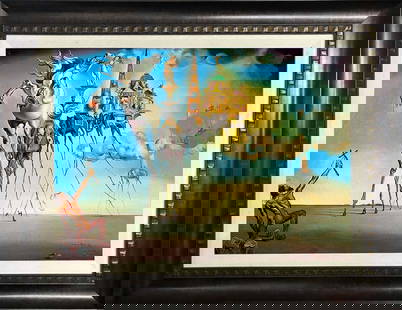 Salvador Dali Lithograph Limited Edition Temptation of St Anthony: Salvador Dali Limited Edition Lithograph. The signature is in the plate. Approx size is 30x28 inches. Includes Certificate of Authenticity.