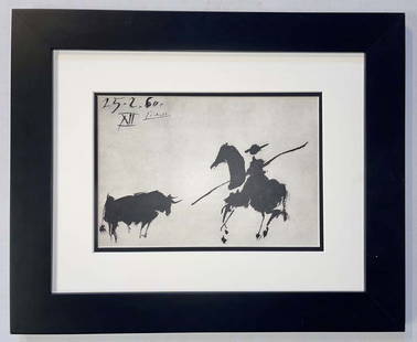 Pablo Picasso Lithograph from 1961.: Pablo Picasso Lithograph from 1961 From Picasso's 1959 sketchbook. Approx 24x20 inches. Custom framed and includes certificate.