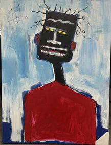Original on canvas in the manner of Jean Michel Basquiat 1982