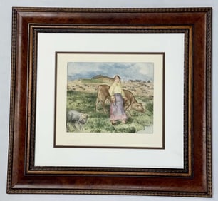 Pierre Renoir hand colored etching