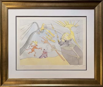 Salvador Dali Limited Edition Original Lithograph Hand signed and numbered. by the artist. Includes