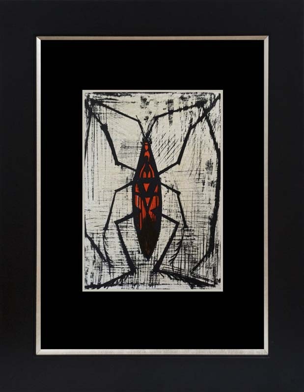 Bernard Buffet Lithograph 1967 after Buffet: Bernard Buffet Lithograph from 1967 printed Mourlot Press in Paris France. Custom framed Approx 18x22 inches Includes certificate of authenticity.