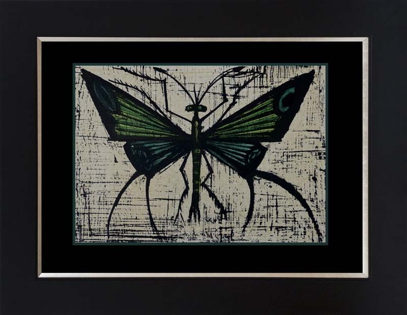 Bernard Buffet lithograph 1967 after Buffet: Bernard Buffet Lithograph from 1967 printed Mourlot Press in Paris France. Custom framed Approx 18x22 inches Includes certificate of authenticity.