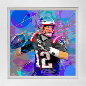 Hand embellished canvas David Lloyd Glover - Tom Brady Superbowl Patriots