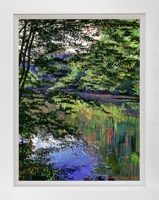 Peaceful River Hand embellished on canvas  David Lloyd Glover