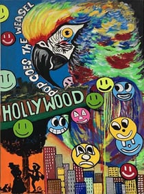 Original on canvas by Art Chorny Hollywood Bright Lights