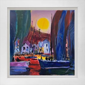 Original oil on canvas Abstract by Michael Schofield Another Day-As Life As A Sailsman.