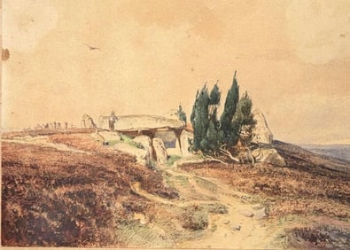 Country Landscape by Eugene Delacroix (1798-1863) Technique: Watercolor on paper