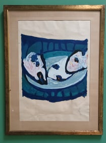 EMMA AMOS AMOS SIGNED ABSTRACT LITHOGRAPH