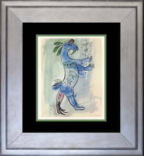 Marc Chagall Color Plate Lithograph after Chagall over 50 years ago: Chagall color plate lithograph from 1970. Approx 24x20 inches. Includes certificate. Custom framed.