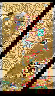 Klimt embellished ink on canvas Elizabeth Limited Edition after Gustav Klimt: After Gustav Klimt Limited Edition ink on canvas Elizabeth. Approx size is 19 x 36 inches. The signature is in the plate. Custom framed and includes a certificate.
