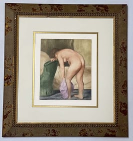 Pierre Renoir hand colored etching.