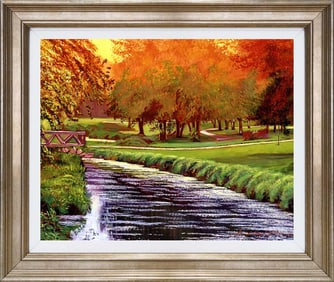 Twilight Golf Hand embellished canvas David Lloyd Glover
