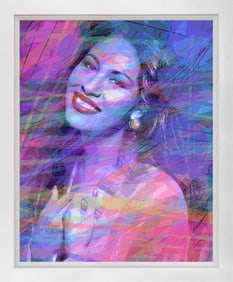 Selena Quintanill A Blue Hand embellished Limited Edition on canvas David Lloyd Glover