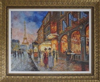 Arina Hand embellished Limited Edition on canvas Twilight in Paris