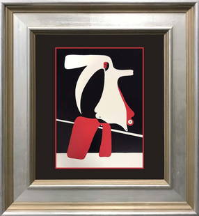 Joan Miro Fine Art Print after Miro: Joan Miro Fine Art Print from 1996. Custom framed. Includes certificate of authenticity. Approx 24x26 inches.
