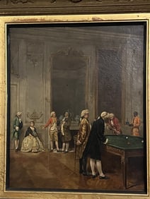 Jean Louis Ernest Meissonier Oil on canvas (1815-1891) Gentlemen playing Billiards
