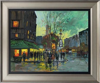 Michael Schofield Hand embellished canvas Paris