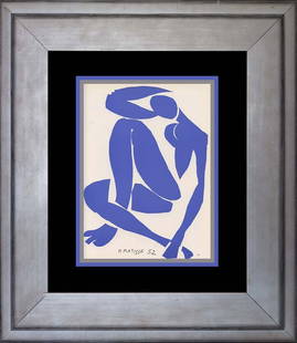 Henri Matisse Art Print after Matisse  1952: Henri Matisse Art Print Dated 1952 in the plate. Approx 24x20 inches and includes certificate. Custom framed.