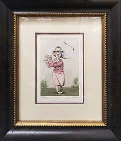 Charles Bragg Hand colored original etching Hand signed 8 x 10 image