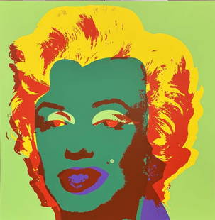 Marilyn Monroe Andy Warhol Serigraph Limited Edition Sunday B. Morning: Andy Warhol Serigraph Marilyn Monroe Limited Edition Sunday B. Morning Edition Approx 36x36 inches. Includes certificate.