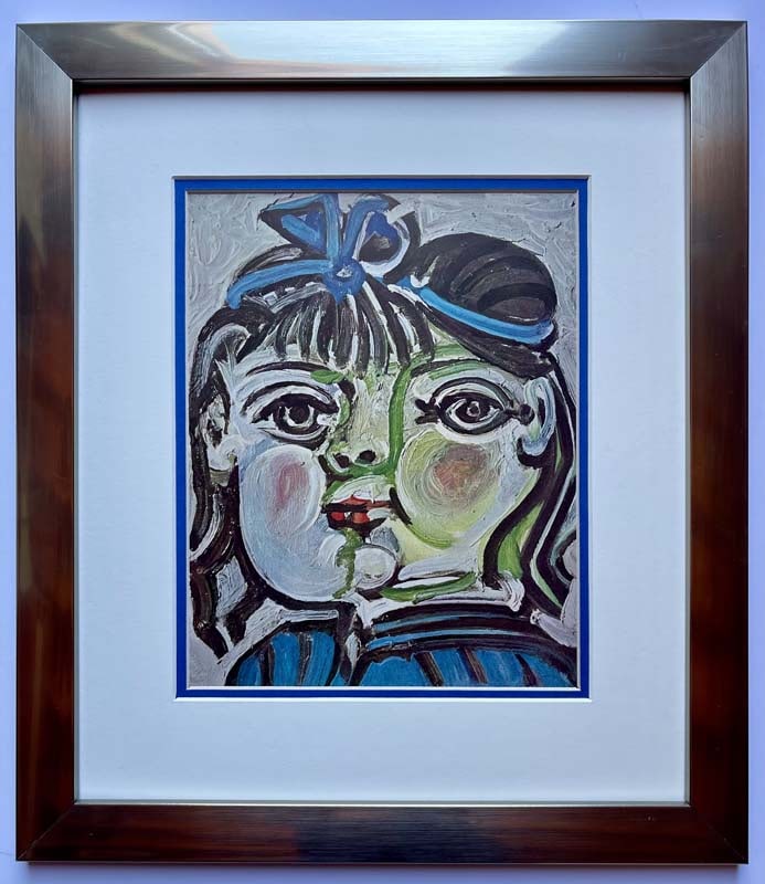 Pablo Picasso Color Plate Lithograph from 1969: Pablo Picasso Color Plate Lithograph from 1969. Custom framed and includes certificate. Approx 22 x 20 inches.