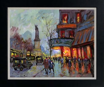 Michael Schofield Hand embellished oil on canvas.