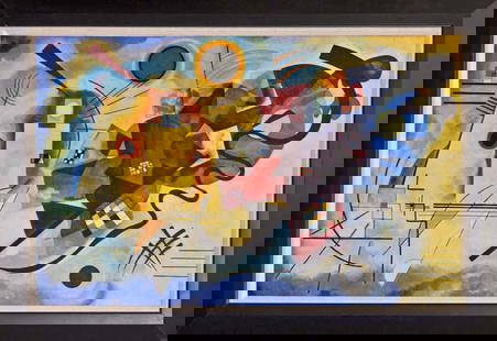 Kandinsky Collection on canvas Red Blue and Yellow After Wassily Kandinsky: After Kandinsky Collection on canvas. Limited edition. The signature is in the plate. Approx. 24 x 36 image. Includes certificate of authenticity.