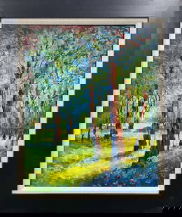Original mixed media on canvas Michael Schofield Landscape: Michael Schofield. Original mixed media on canvas. Approx 30x24 image size in inches. Hand signed by the artist. Custom framed. Includes Certificate of Authenticity. One of a kind. This work was