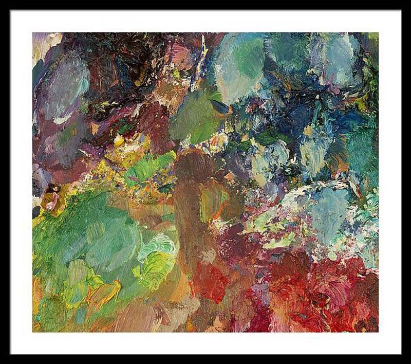 Jazz Garden Original Mixed Media on canvas by David Glover: Jazz Garden Original Mixed Media on canvas by David Lloyd Glover. Approx 32x32 inches image size. Hand signed by the artist and includes certificate by the artist.