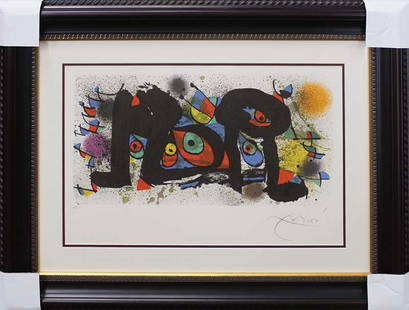 Joan Miro Original LIthograph Joan Miro Hand signed and Artist Proof HC Limited Edition 1974: Joan Miro Original LIthograph 1974 Joan Miro Hand signed and Artist Proof HC Limited Edition. This lithograph is a Artist Proof. The title is Sculptures I. The approx image size is 25x15 inches 35x28