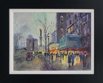 Michael Schofield original on canvas Paris 18x24 Approx. Image